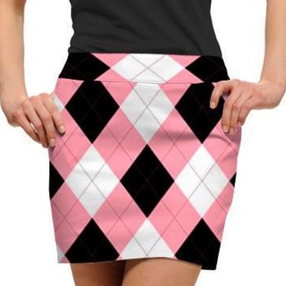 Loudmouth Dresses & Skirts - Loudmouth Ladies Pink and Black Argyle Skirt